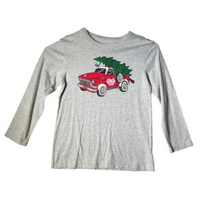 OshKosh Bgosh Christmas Tree Truck Long Sleeve Shirt Gray Size‎ 6